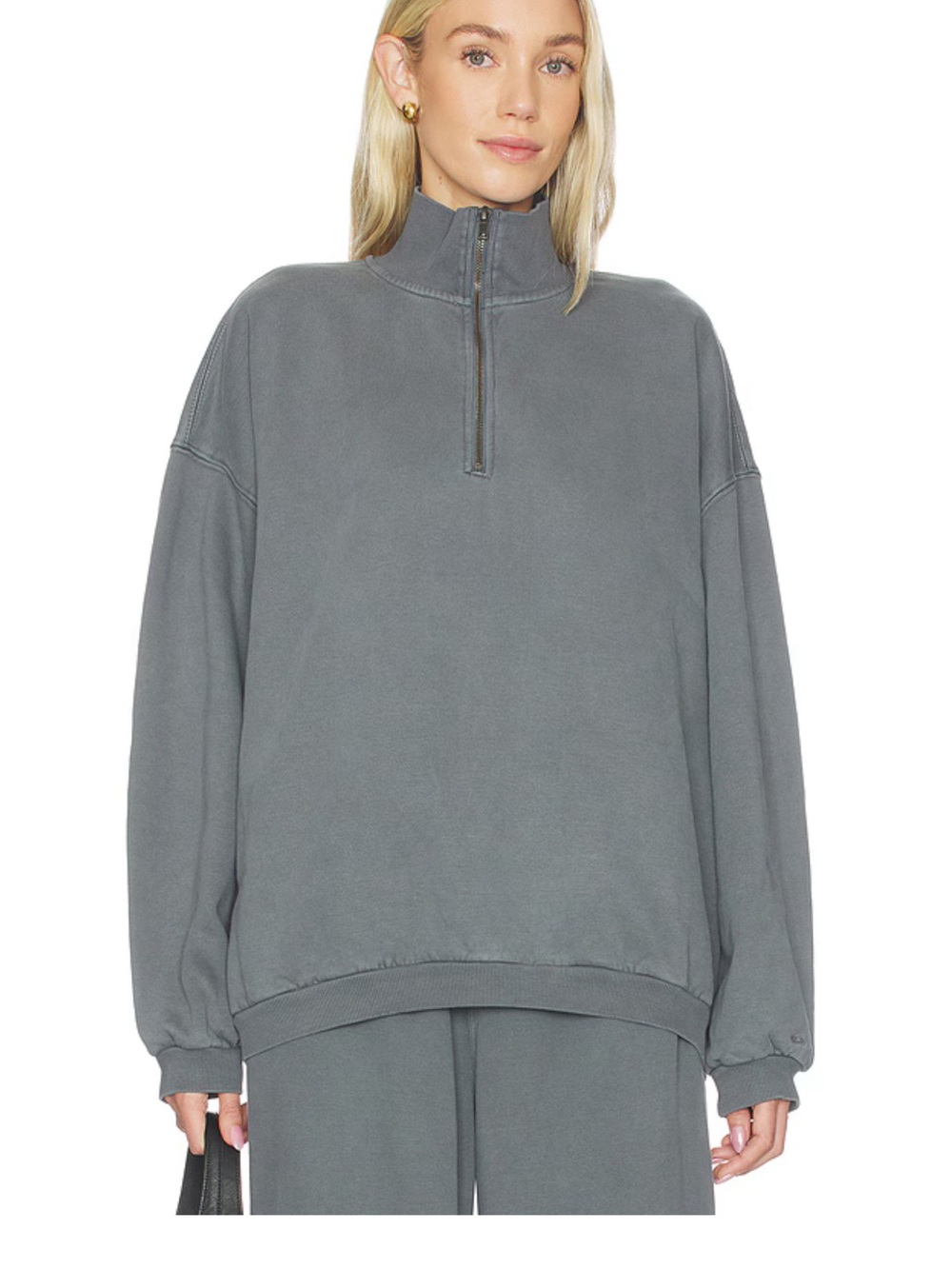 SKIMS Boyfriend Fleece 1/2 Zip Pullover - Zircon Blue